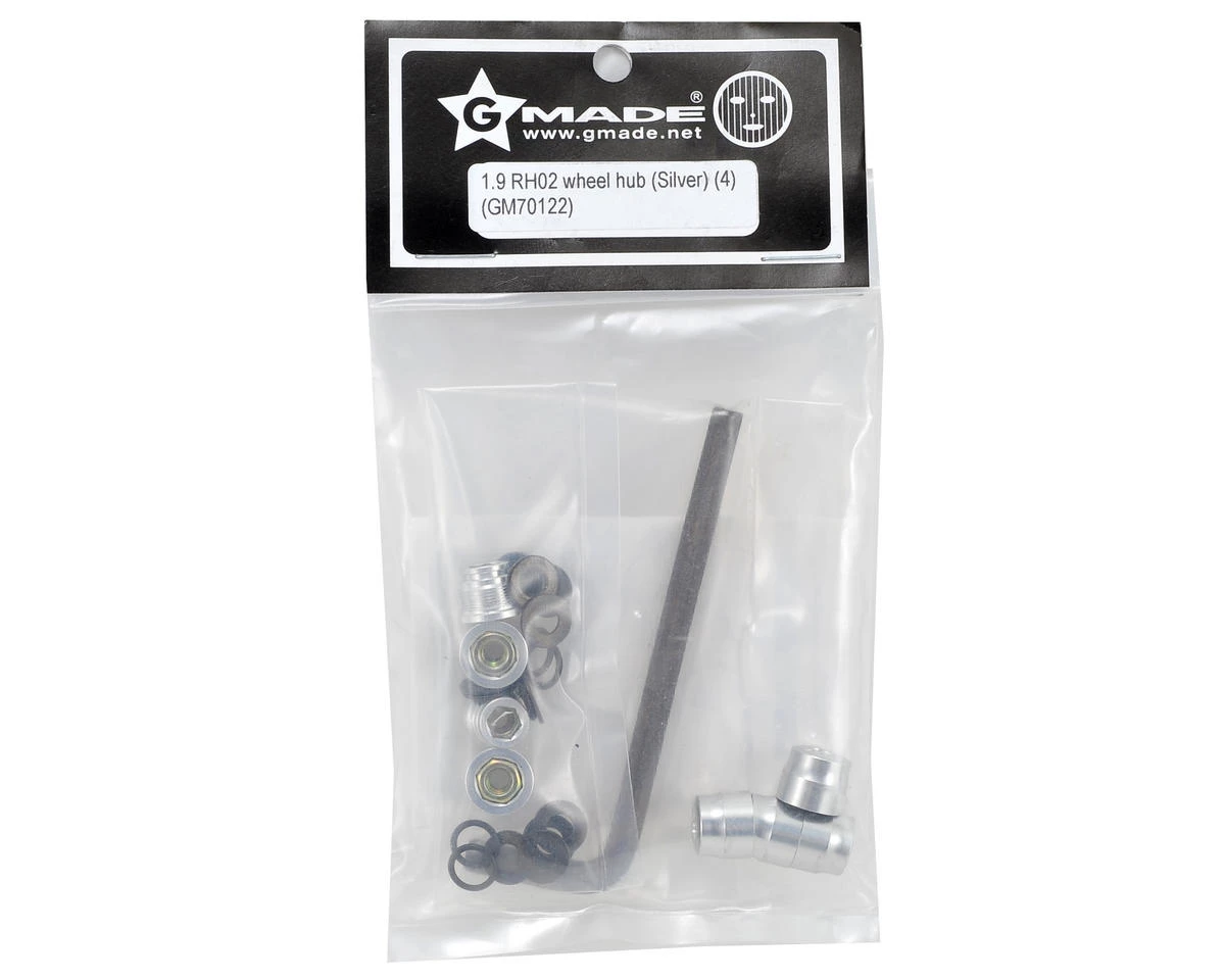 Gmade 1.9 RH02 Wheel Hub Set (Silver) (4) 2 Gmade 1.9 RH02 Wheel Hub Set (Silver) (4) - Image 2