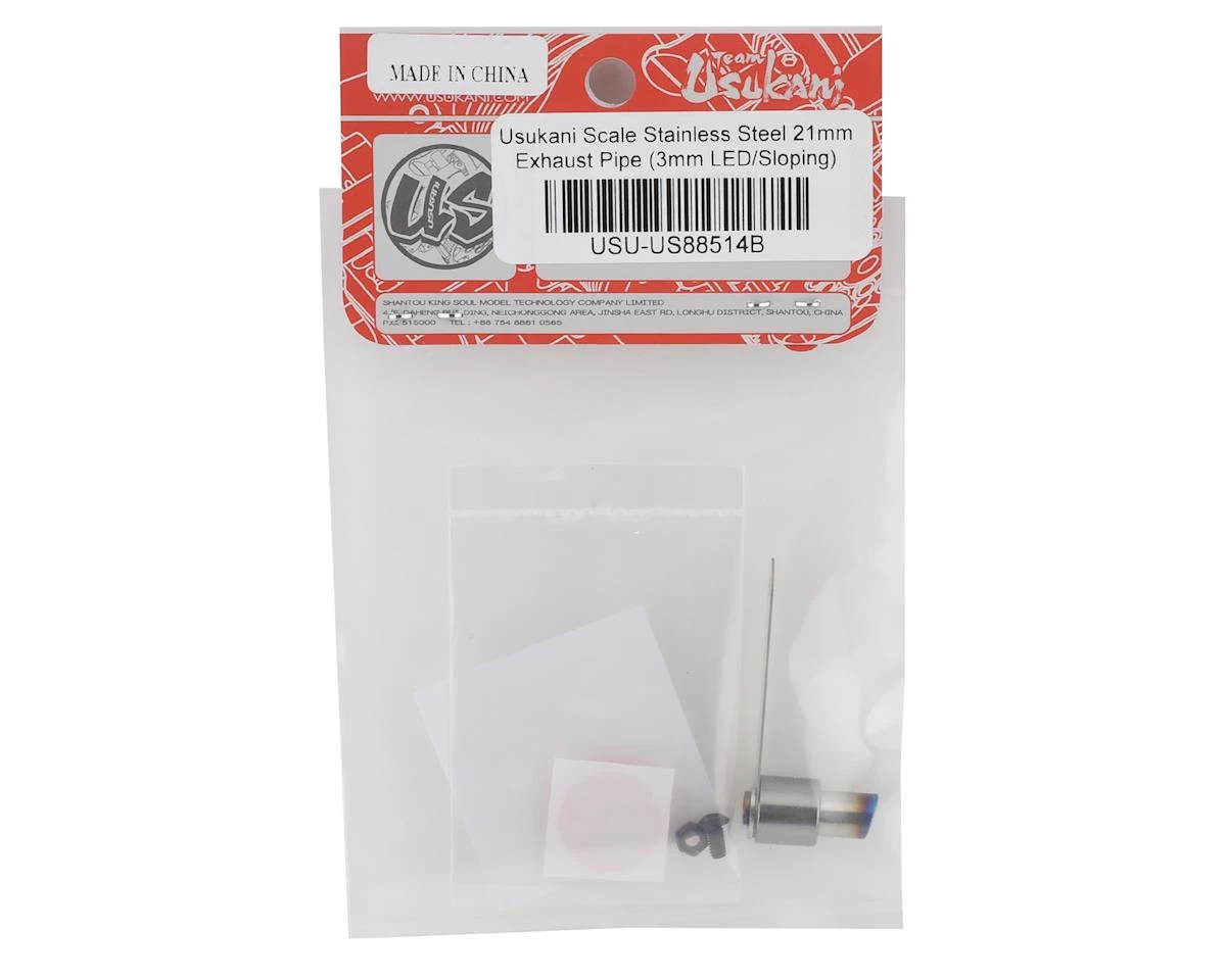 Usukani 21mm Stainless Steel Scale Exhaust Pipe (3mm LED/Sloping) (Diameter 8mm Front - 12mm Rear) 2 Usukani 21mm Stainless Steel Scale Exhaust Pipe (3mm LED/Sloping) (Diameter 8mm Front - 12mm Rear) - Image 2