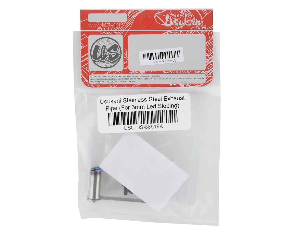 Usukani 21mm Stainless Steel Scale Exhaust Pipe (3mm LED/Sloping) (Diameter - 8mm Front) 2 Usukani 21mm Stainless Steel Scale Exhaust Pipe (3mm LED/Sloping) (Diameter - 8mm Front) - Image 2