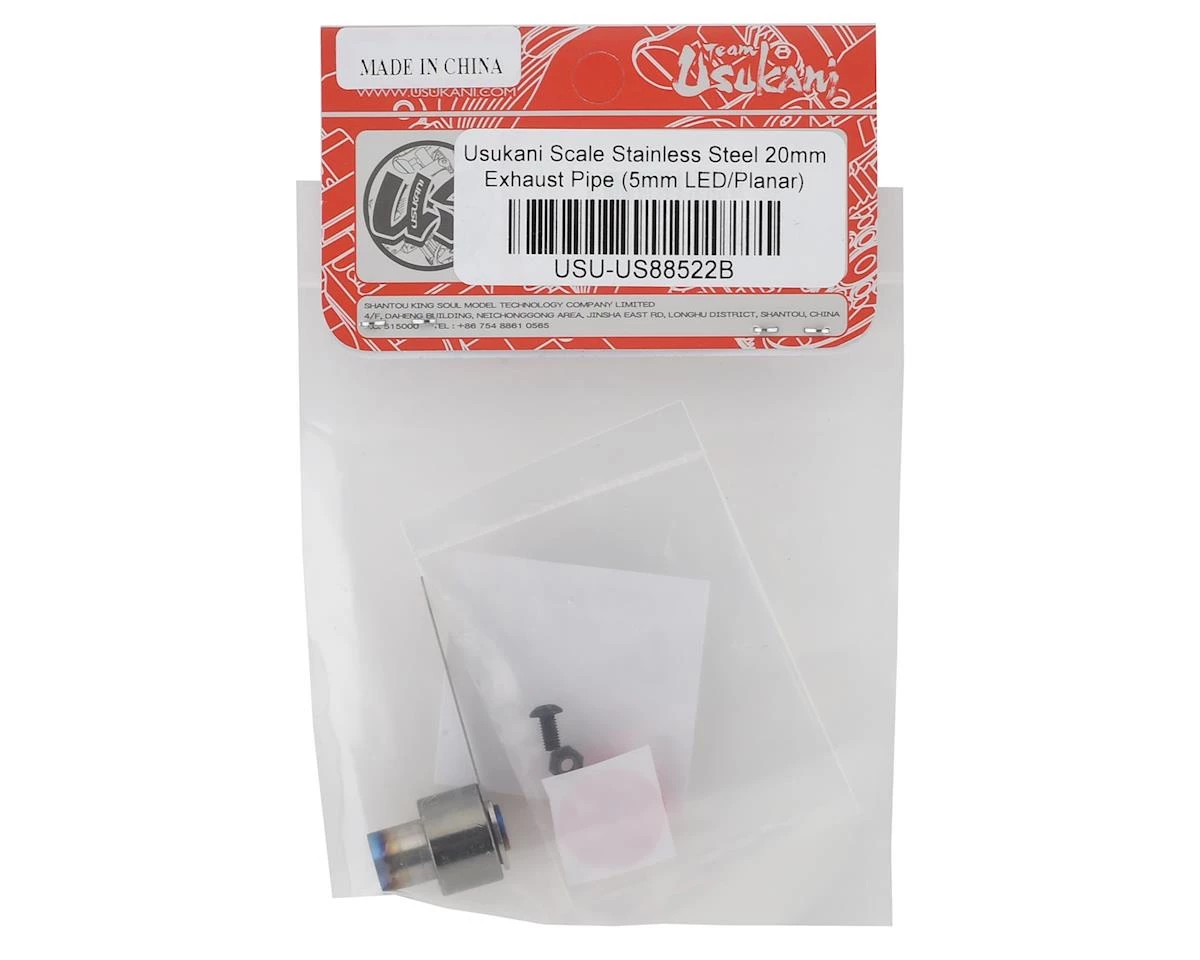 Usukani 20mm Stainless Steel Scale Exhaust Pipe (5mm LED/Planar) (Diameter 10mm Front - 17mm Rear) 2 Usukani 20mm Stainless Steel Scale Exhaust Pipe (5mm LED/Planar) (Diameter 10mm Front - 17mm Rear) - Image 2